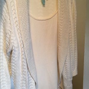 Shu Shu Sweater cardigan and tiered tank